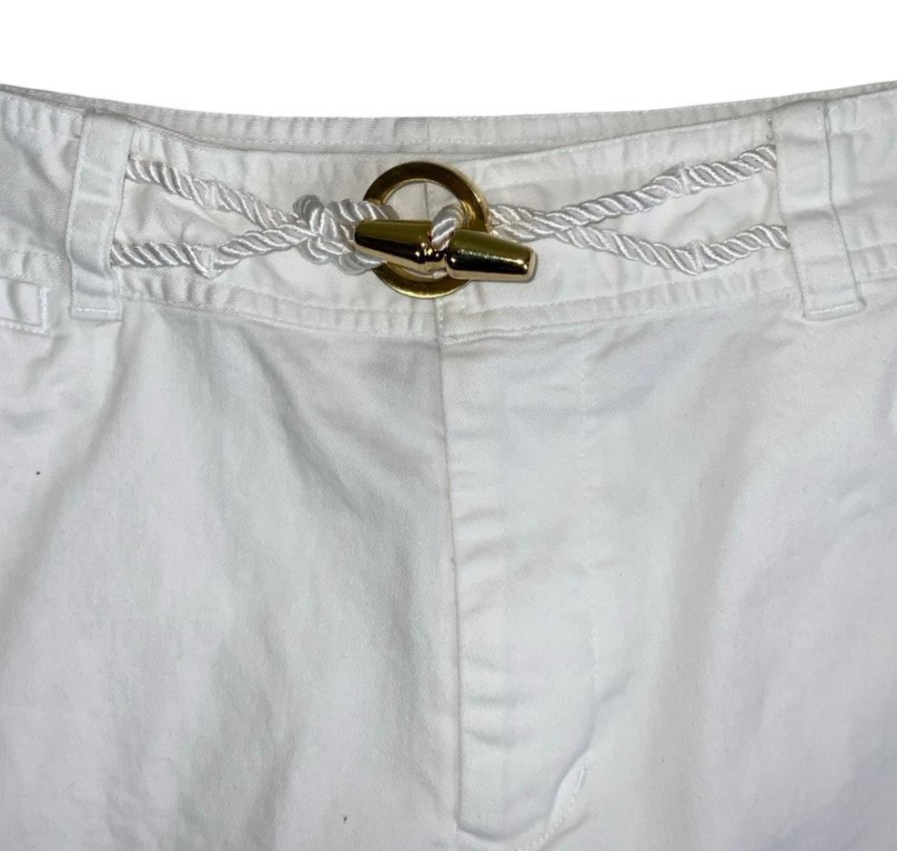VTG 90s 'LAUREN RALPH LAUREN' WHITE HIGH-WAIST SAILOR SUMMER CASUAL SHORTS 10 12