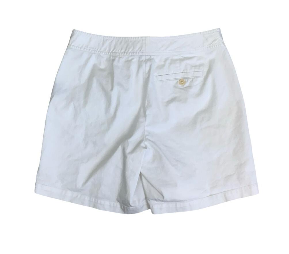 VTG 90s 'LAUREN RALPH LAUREN' WHITE HIGH-WAIST SAILOR SUMMER CASUAL SHORTS 10 12