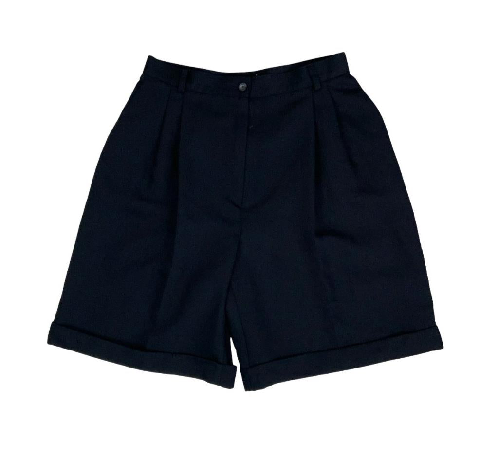VTG 90s 'LAURA ASHLEY' BLACK HIGH-WAIST HOLIDAY BEACH CHINO SHORTS SMALL 6