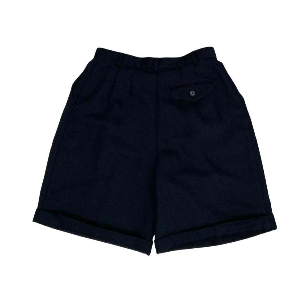 VTG 90s 'LAURA ASHLEY' BLACK HIGH-WAIST HOLIDAY BEACH CHINO SHORTS SMALL 6