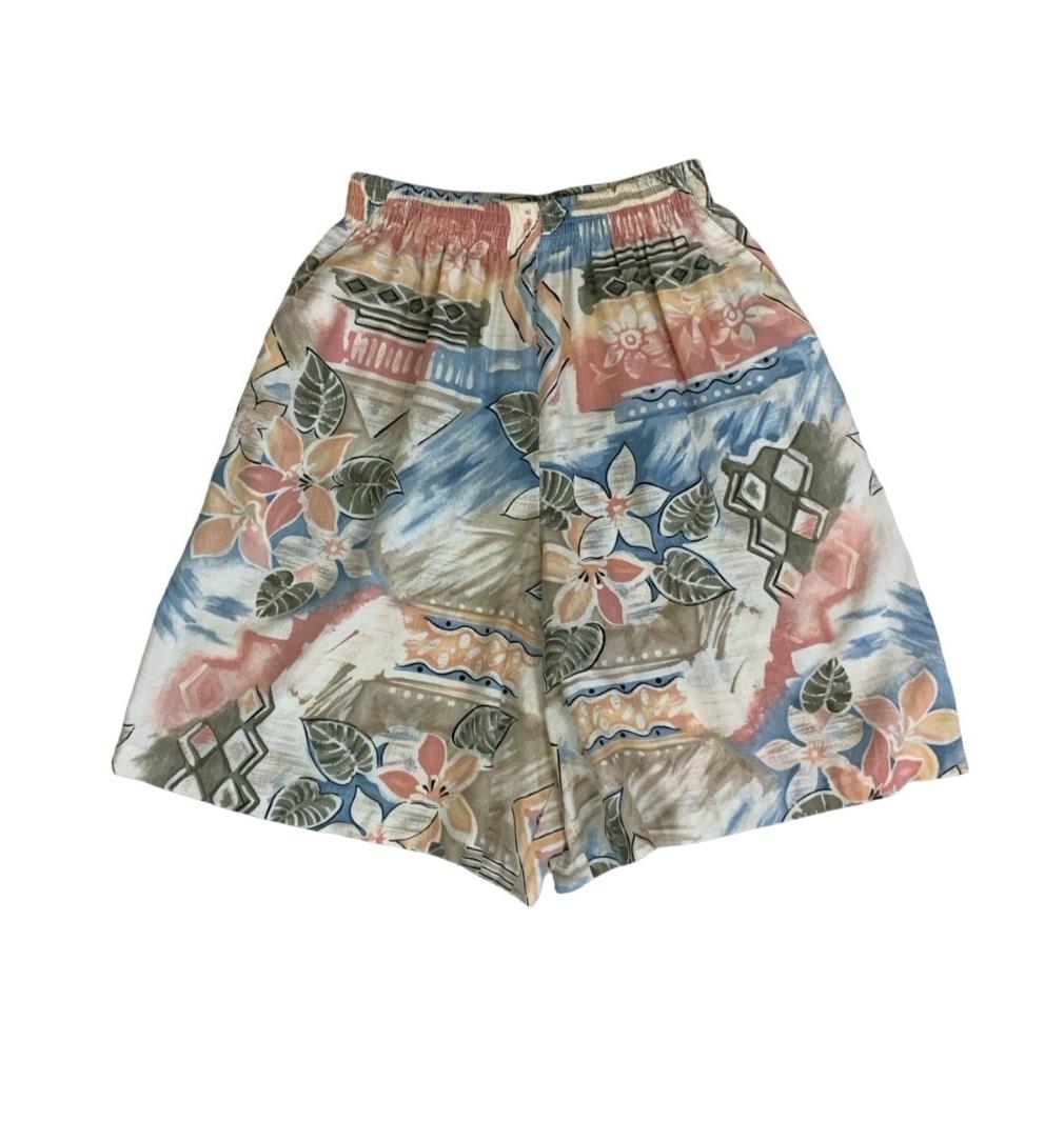 VTG 90s y2k ' ALFRED DUNNER' PASTEL GEOMETRIC HAWAIIAN BEACH SURF SHORTS S M