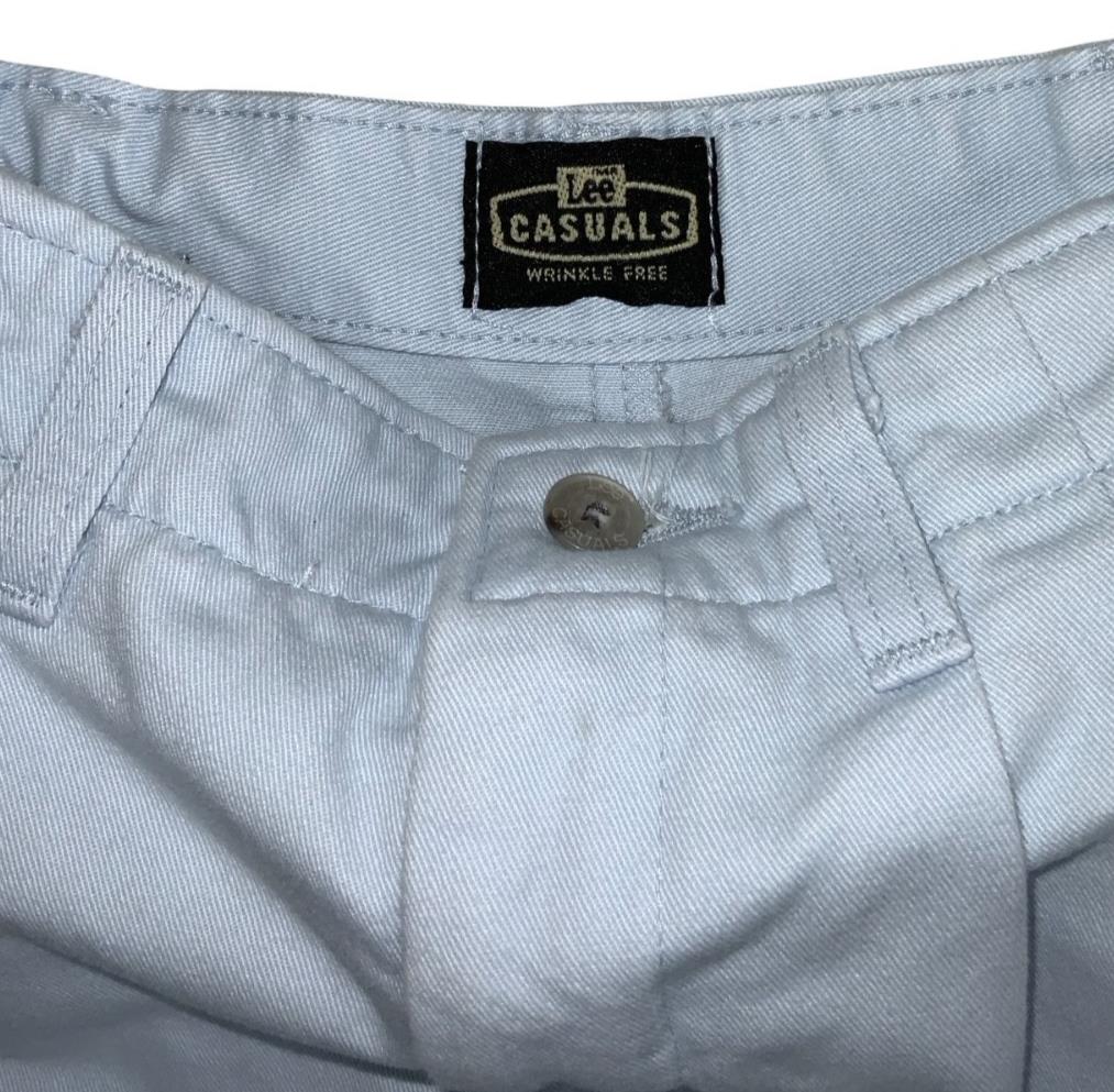 VTG 90s 'LEE CASUALS' BLUE WRINKLE FREE DENIM HIGH-WAIST BOYFRIEND SHORTS XS 4 6