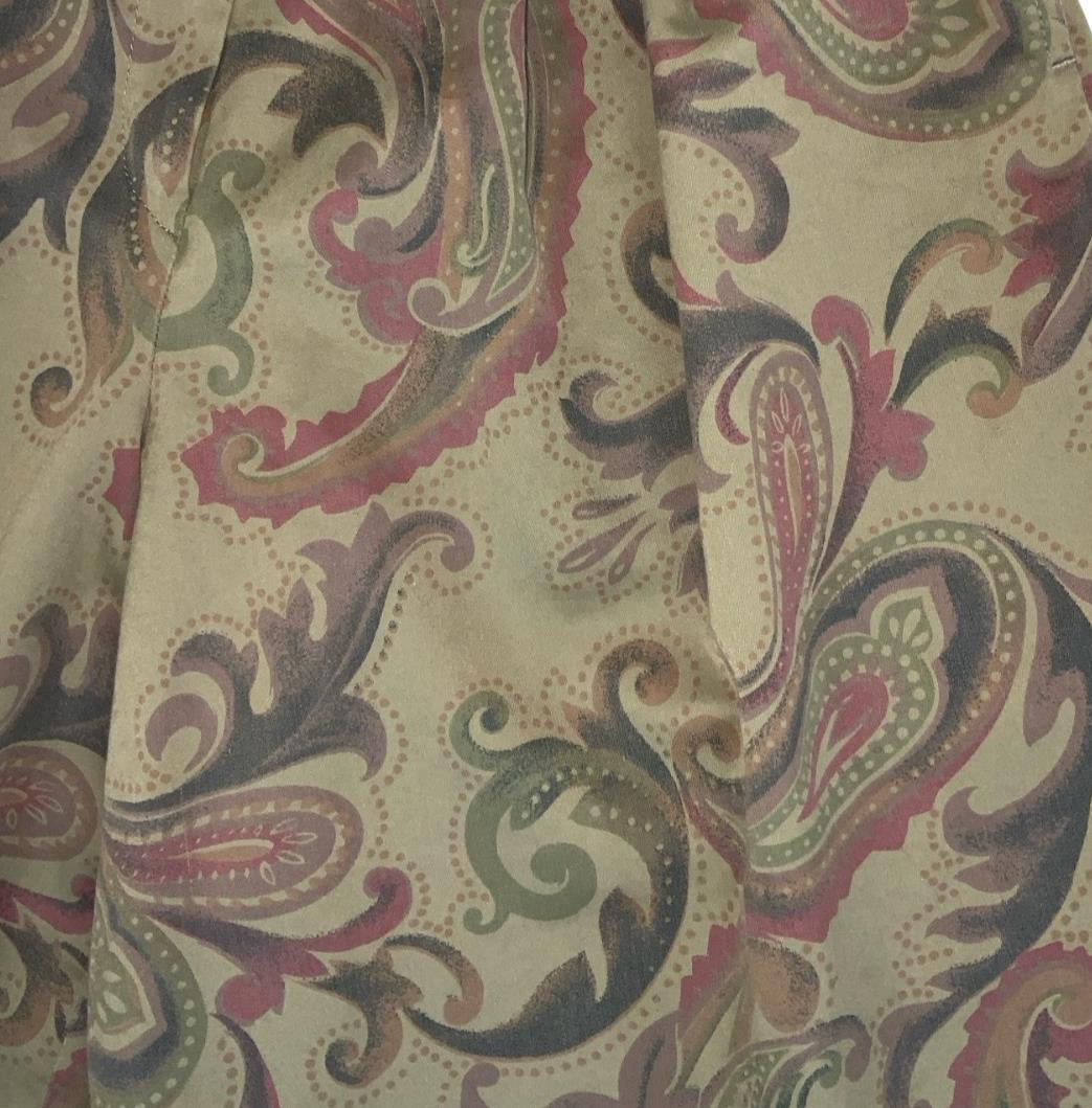 VTG 90s 'MARESPORT' GREEN BROWN RED PAISLEY HIGH-WAISTED CULOTTE SHORTS XS 6