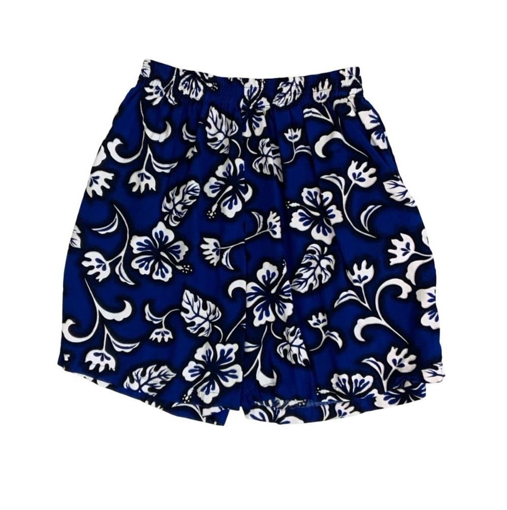 VTG 'HIBISCUS COLLECTION HAWAII' BLUE WHITE FLORAL HAWAIIAN BEACH SURF SHORTS XL
