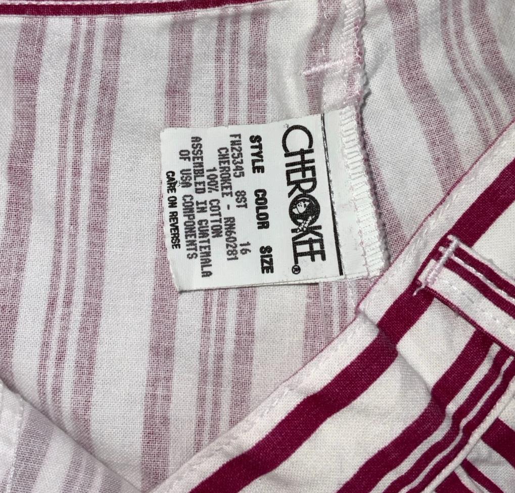VTG 90s 'CHEROKEE' WHITE RED STRIPE HIGH-WAIST BOYFRIEND DENIM SHORTS M 12