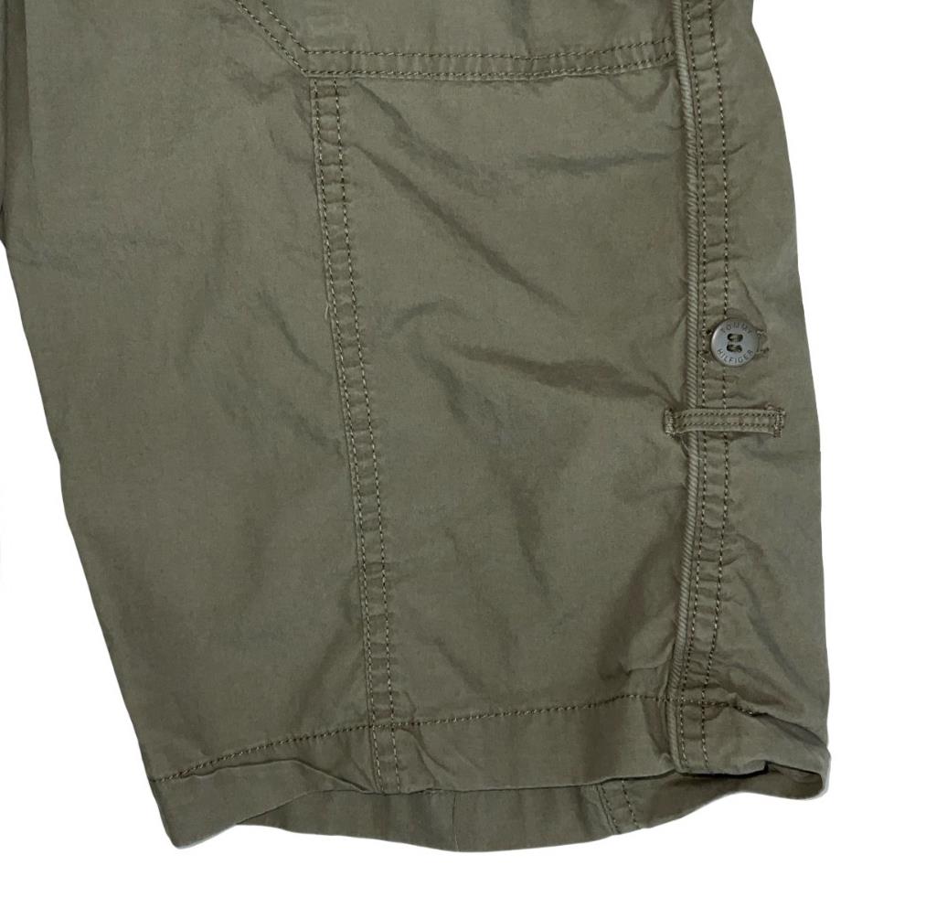 VTG 90s 'TOMMY HILFIGER' KHAKI GREEN CARGO HIKING BEACH SUMMER HOLIDAY SHORTS M