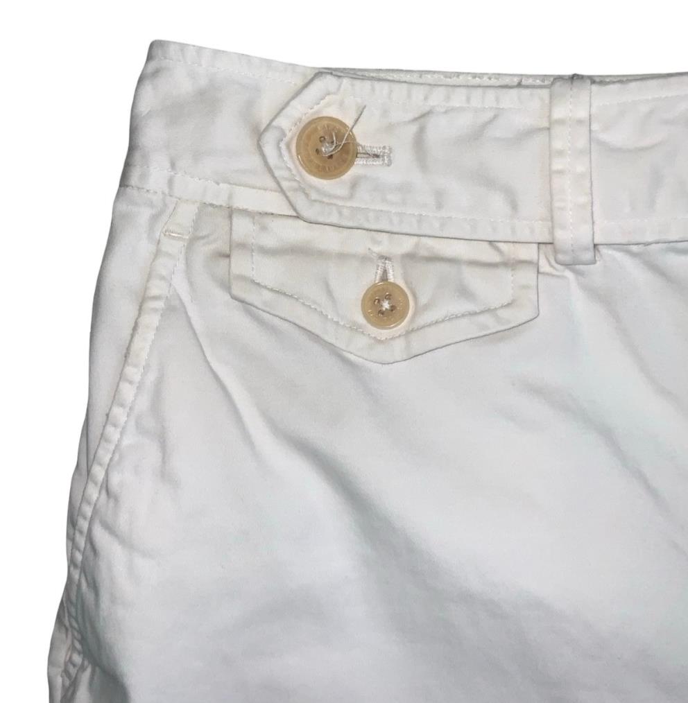 VTG 90s 'LAUREN RALPH LAUREN' WHITE HIGH-WAIST CASUAL CHINO SUMMER SHORTS S 10