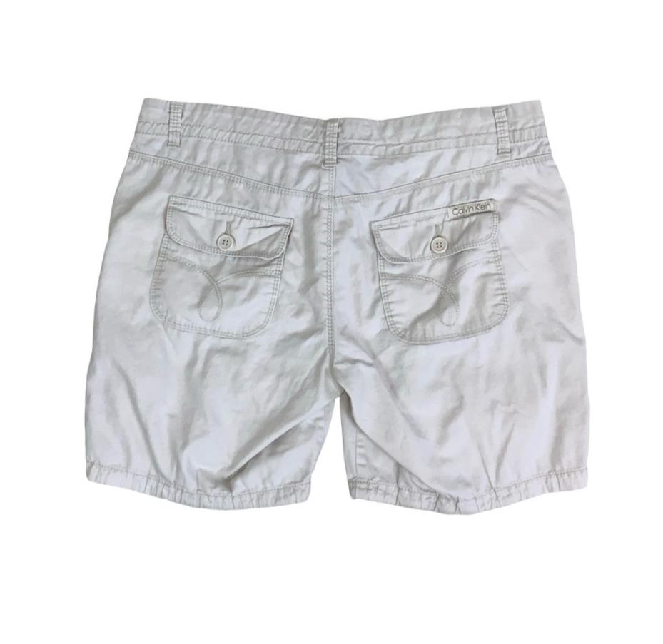 VTG 90s y2k 'CALVIN KLEIN JEANS' OFF-WHITE CARGO HOT PANTS SHORT SHORTS M 12