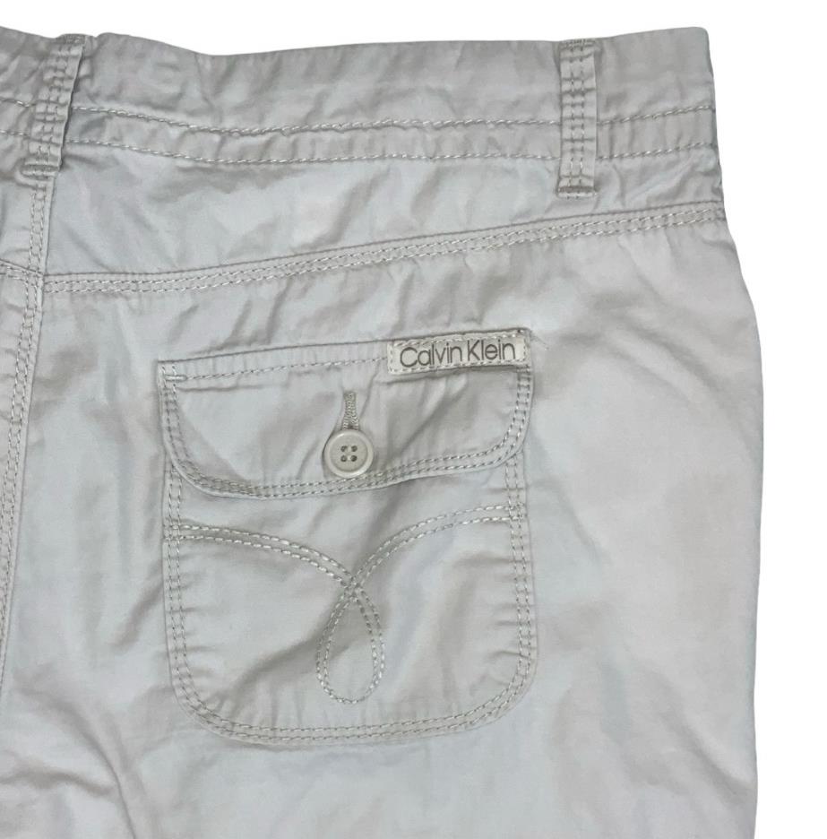 VTG 90s y2k 'CALVIN KLEIN JEANS' OFF-WHITE CARGO HOT PANTS SHORT SHORTS M 12