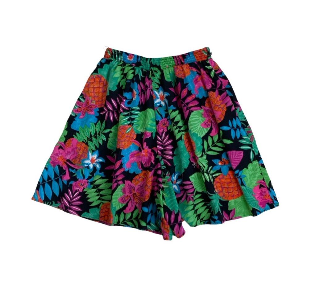 VTG 'CONNECTION' RELATED SEPARATES BLUE GREEN PINK FLORAL HAWAIIAN SHORTS S M