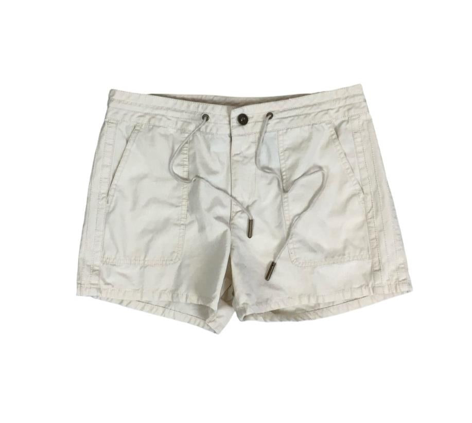 VTG 90s y2k 'DKNY JEANS' OFF-WHITE BEIGE HOT PANTS CARGO BEACH SHORT SHORTS S 10
