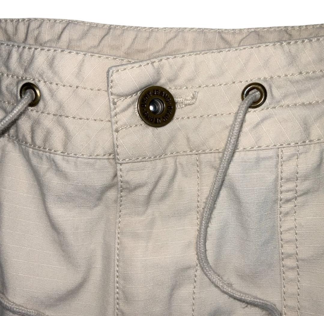 VTG 90s y2k 'DKNY JEANS' OFF-WHITE BEIGE HOT PANTS CARGO BEACH SHORT SHORTS S 10