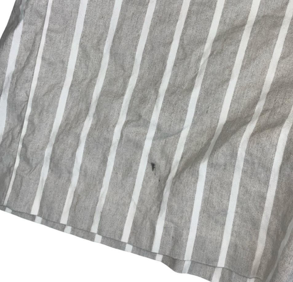 VTG 'MASSIMO DUTTI' GREY WHITE HIGH-WAIST STRIPED CASUAL HOLIDAY BEACH SHORTS S