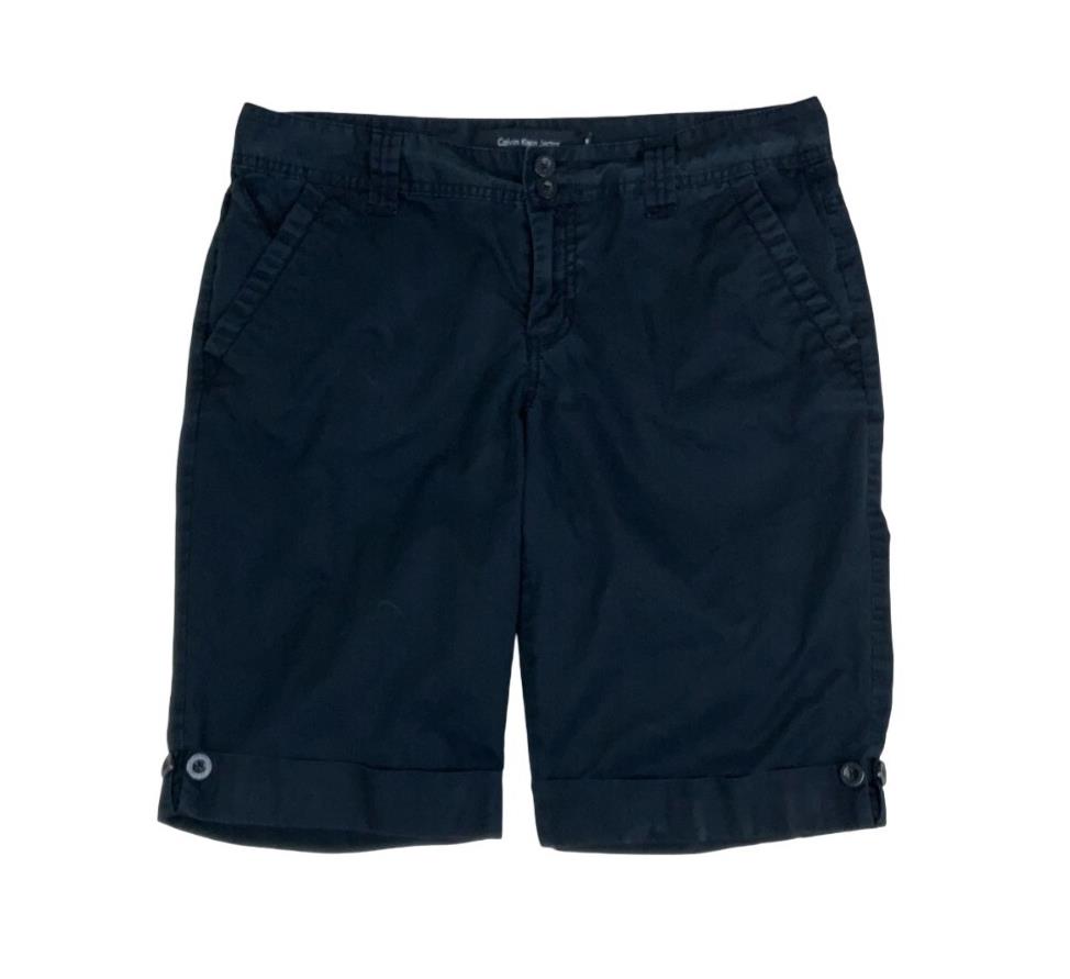 VTG 90s 'CALVIN KLEIN JEANS' BLACK CARGO MIDI LOW RISE HOLIDAY BEACH SHORTS M 12