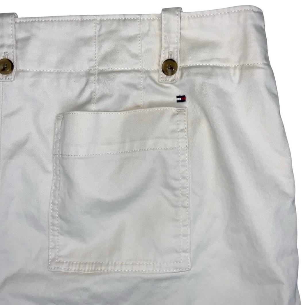 VTG 90s y2k ' TOMMY HILFIGER' WHITE LOW-RISE SUMMER CARGO BEACH SHORTS M 12 14