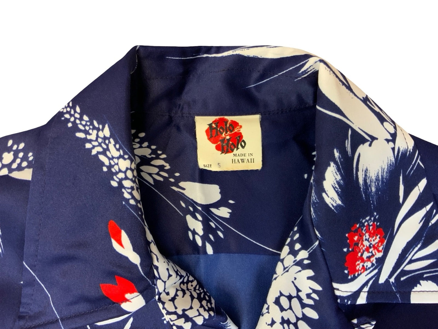 VTG 70s HOLO HOLO HAWAIIAN MADE ALOHA SHIRT TIKI ROCKABILLY HAWAII SMALL