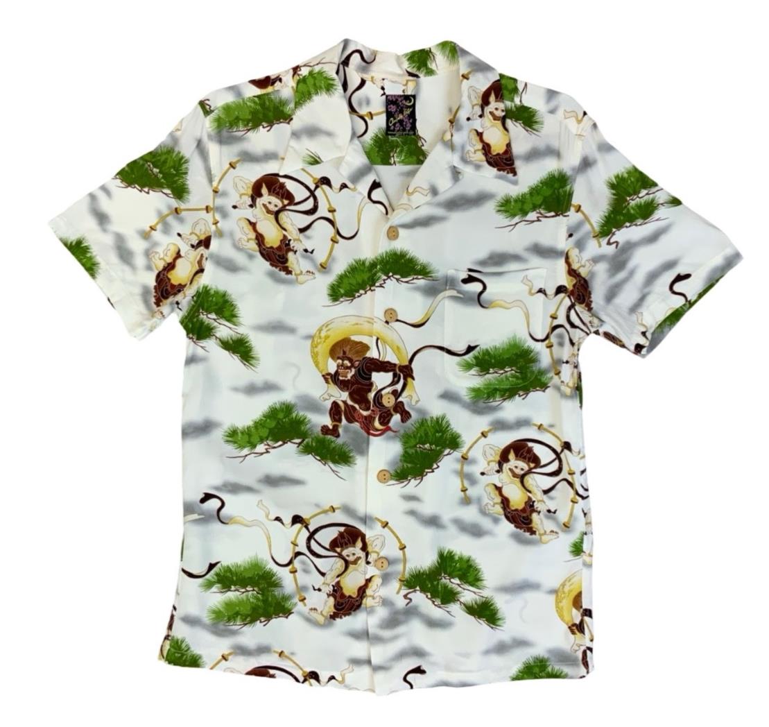 VTG OKINAWA STATE JAPANESE MADE RAYON ALOHA HAWAIIAN SHIRT TIKI ROCKABILLY SMALL