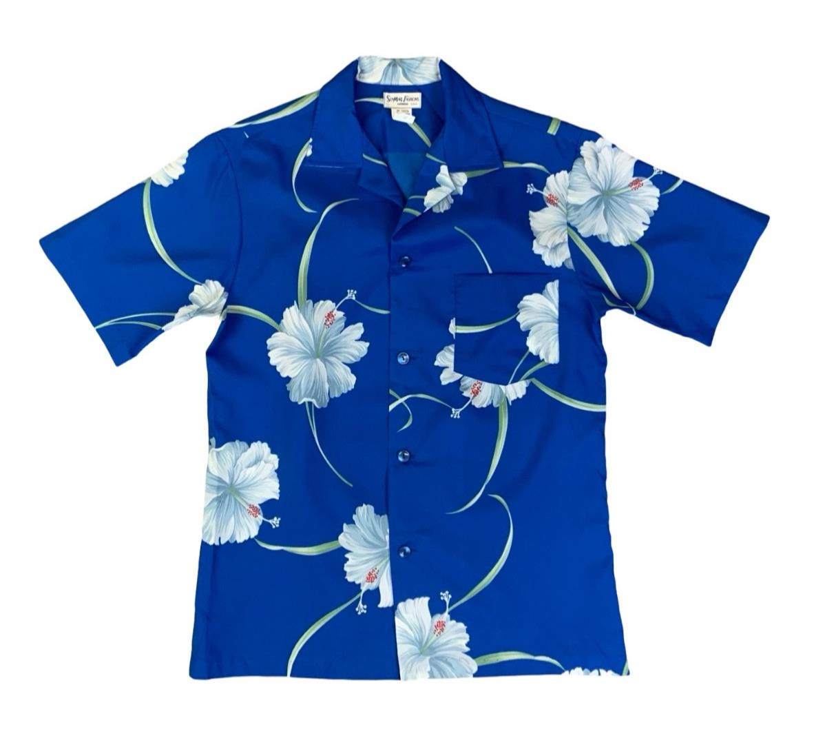 VTG SUN MARI FASHIONS HAWAIIAN MADE ALOHA POLY TIKI ROCKABILLY SURF SHIRT MEDIUM