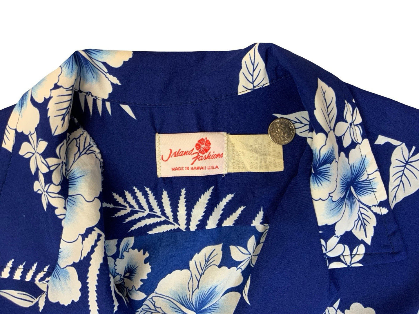 VTG ISLAND FASHIONS HAWAIIAN MADE ALOHA SHIRT POLYESTER TIKI ROCKABILLY LARGE