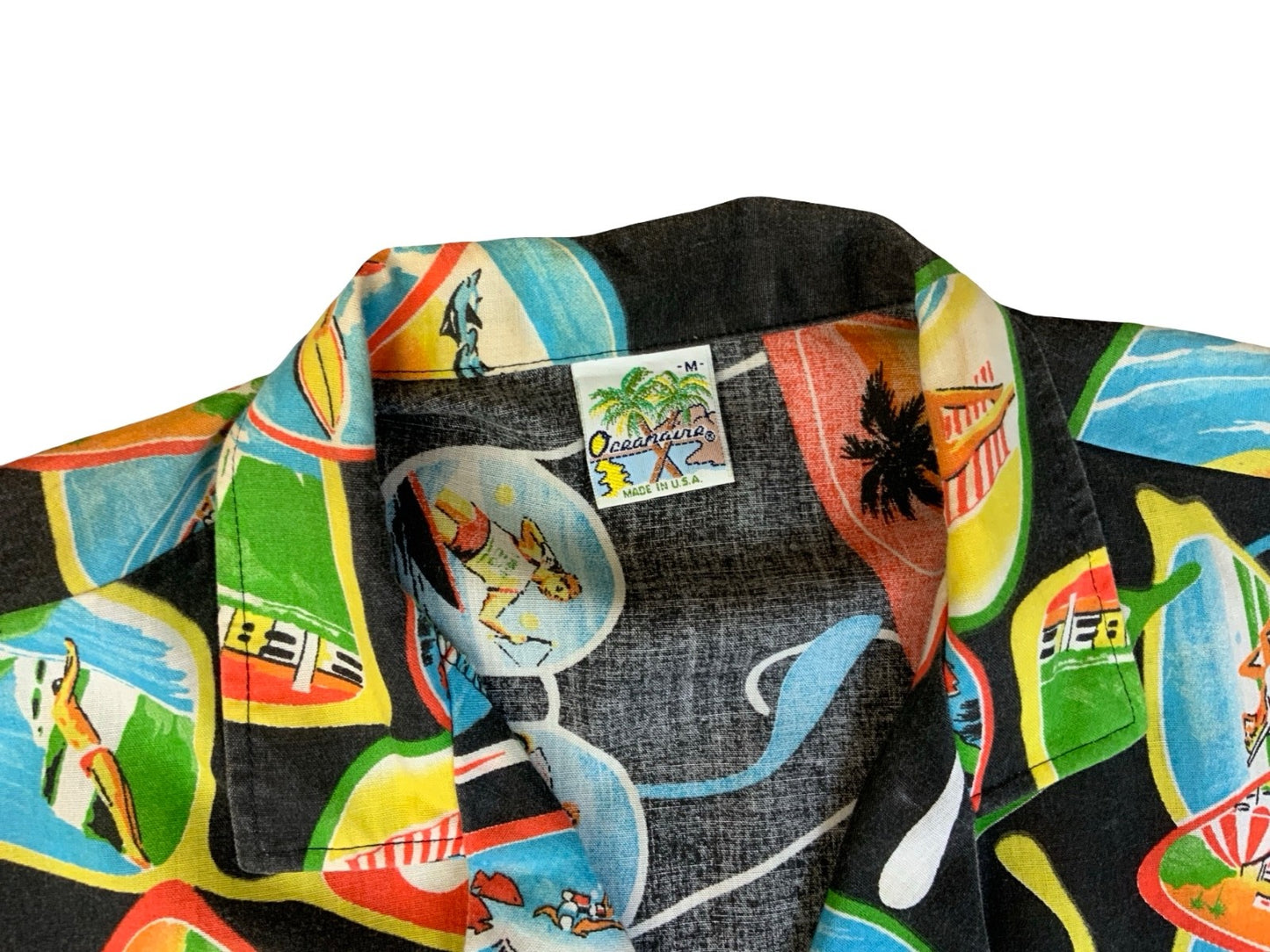 VTG USA HAWAIIAN ALOHA SHIRT COTTON TIKI ROCKABILLY HAWAII SURF MEDIUM