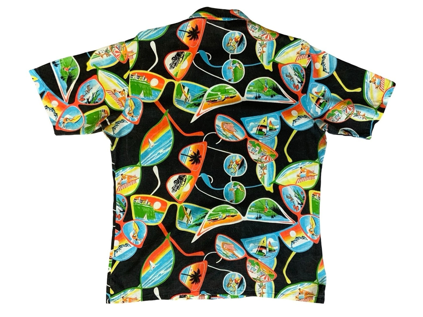 VTG USA HAWAIIAN ALOHA SHIRT COTTON TIKI ROCKABILLY HAWAII SURF MEDIUM
