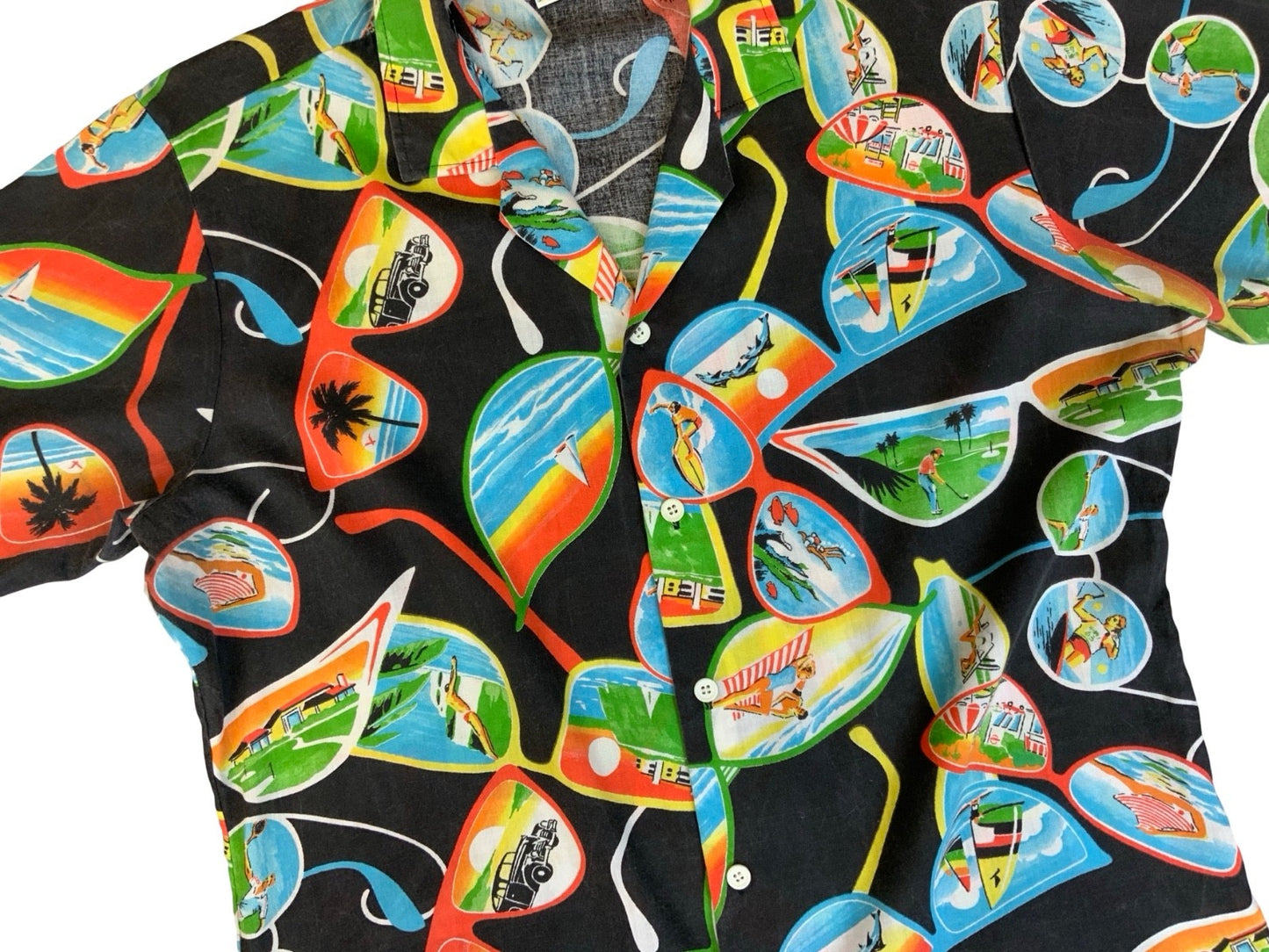 VTG USA HAWAIIAN ALOHA SHIRT COTTON TIKI ROCKABILLY HAWAII SURF MEDIUM