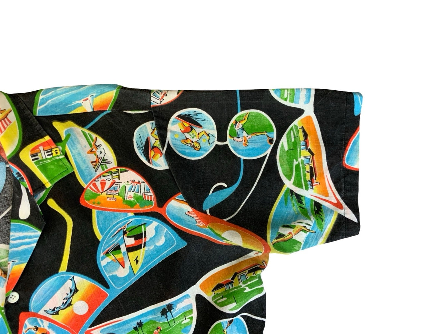 VTG USA HAWAIIAN ALOHA SHIRT COTTON TIKI ROCKABILLY HAWAII SURF MEDIUM