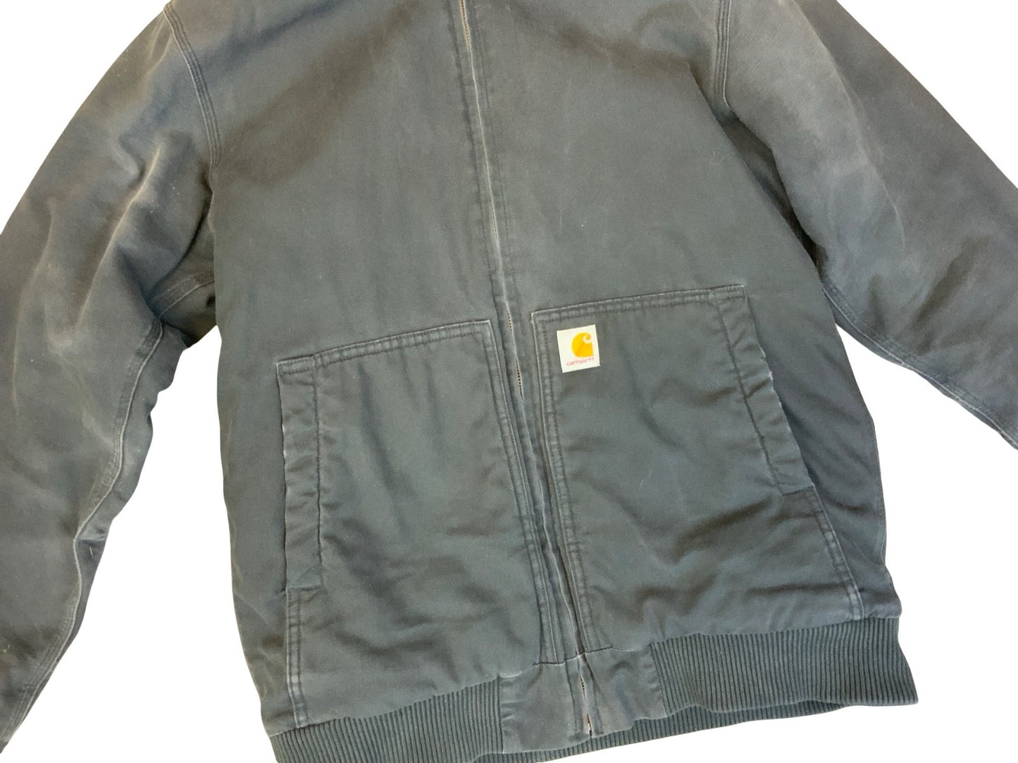 VTG LADIES CARHARTT HEAVY DUCK CANVAS QUILT LINED WORKWEAR JACKET BLACK L