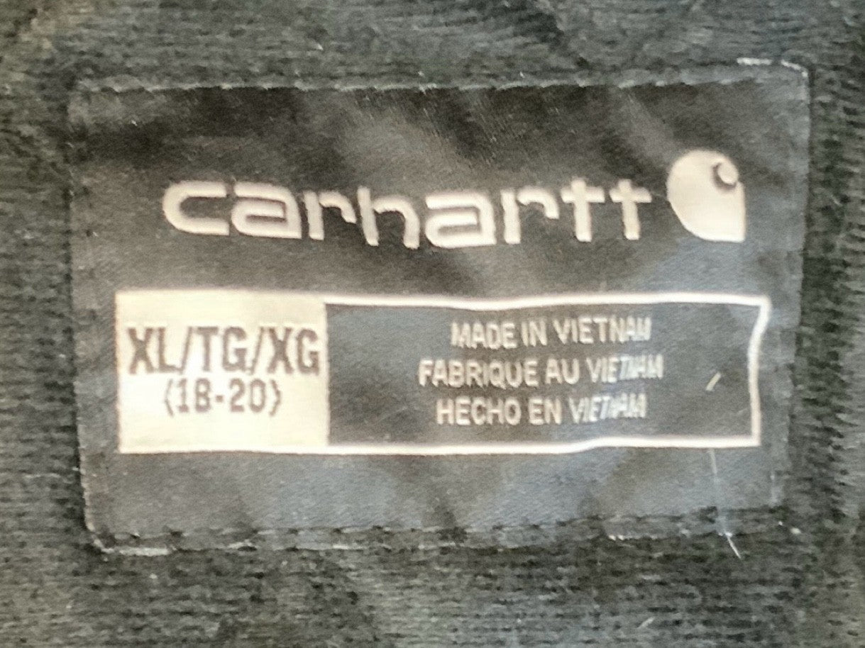 VTG LADIES CARHARTT HEAVY DUCK CANVAS QUILT LINED WORKWEAR JACKET BLACK L