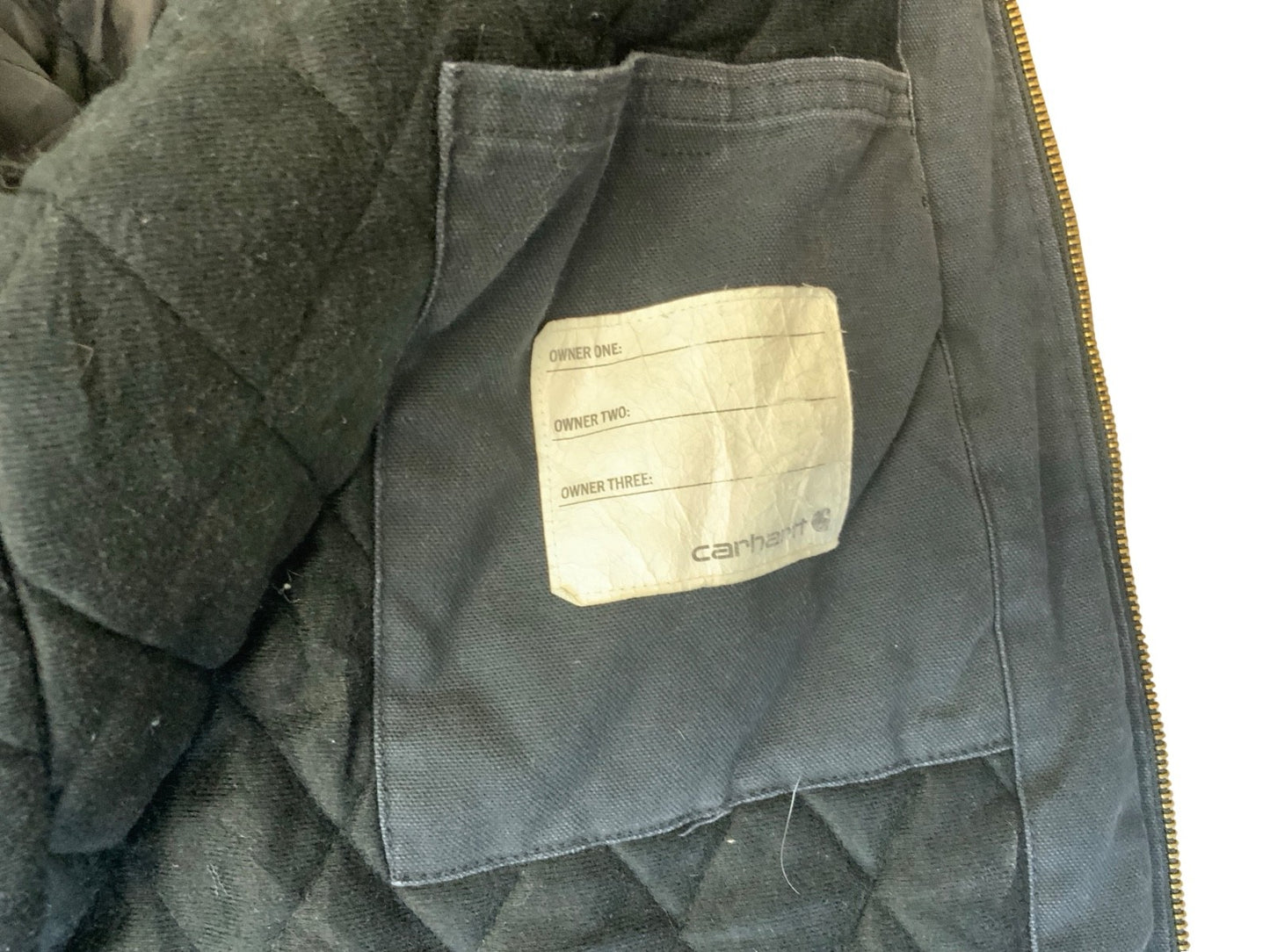VTG LADIES CARHARTT HEAVY DUCK CANVAS QUILT LINED WORKWEAR JACKET BLACK L