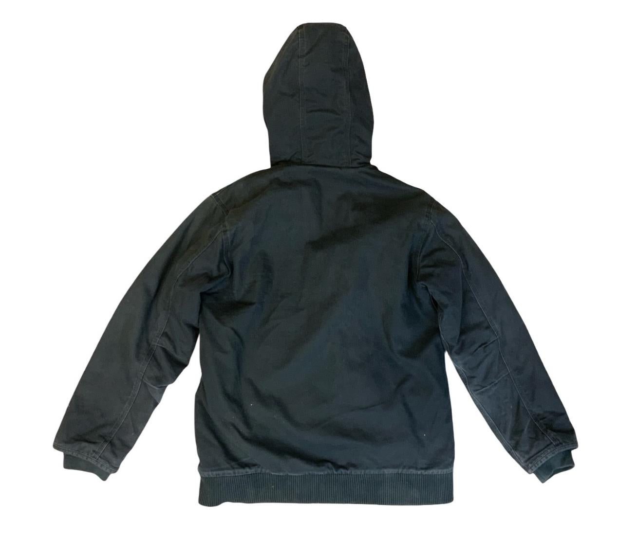 VTG LADIES CARHARTT HEAVY DUCK CANVAS QUILT LINED WORKWEAR JACKET BLACK L