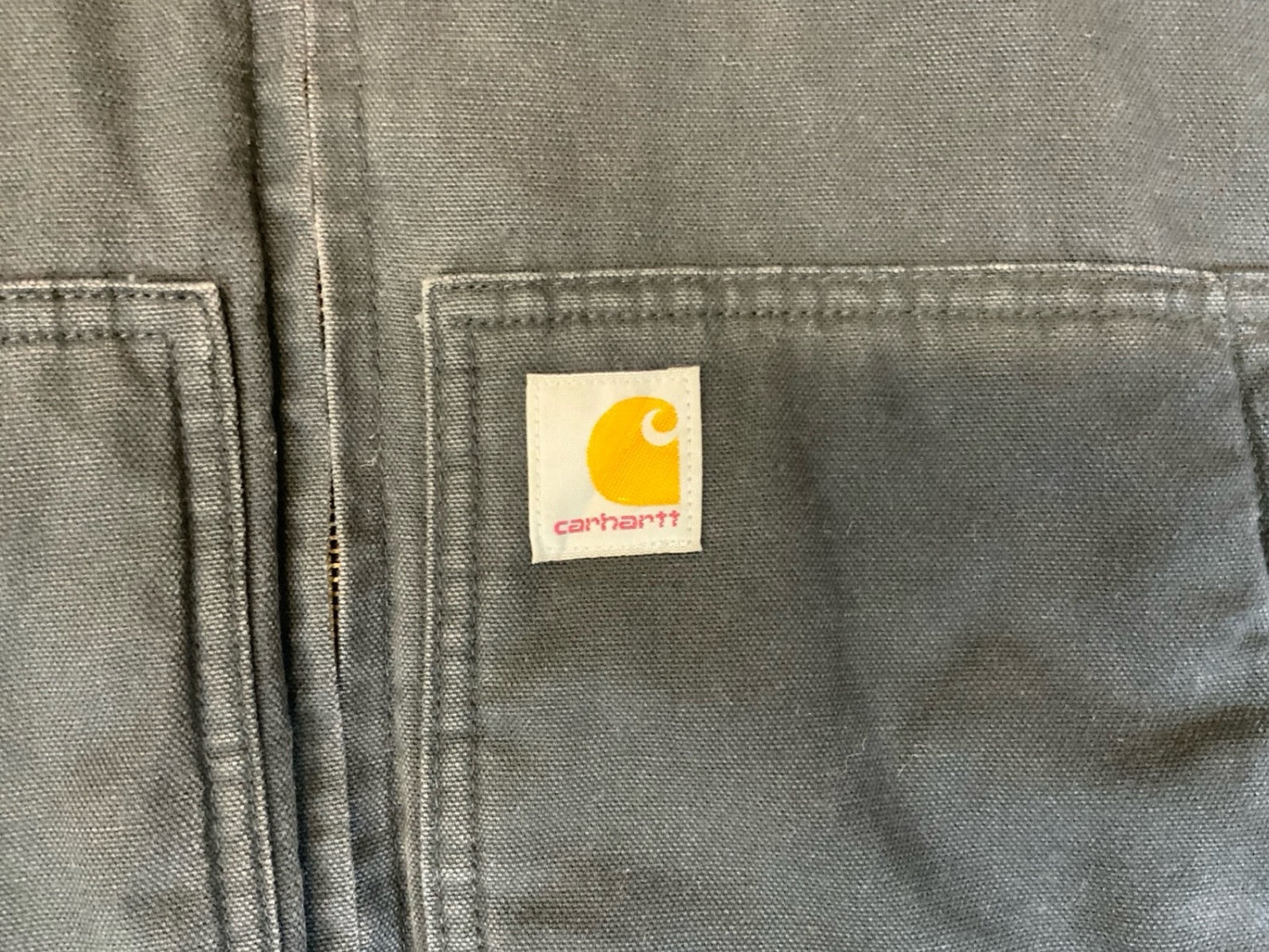 VTG LADIES CARHARTT HEAVY DUCK CANVAS QUILT LINED WORKWEAR JACKET BLACK L