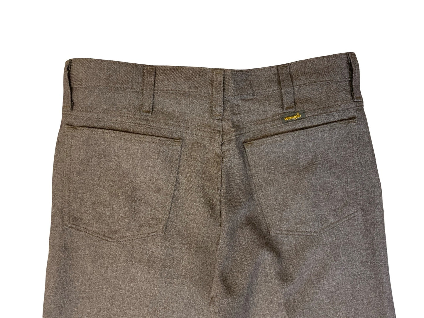 VTG 70s USA MADE WRANGLER POLYESTER BOOTCUT SLACKS TROUSERS BROWN W32 L30