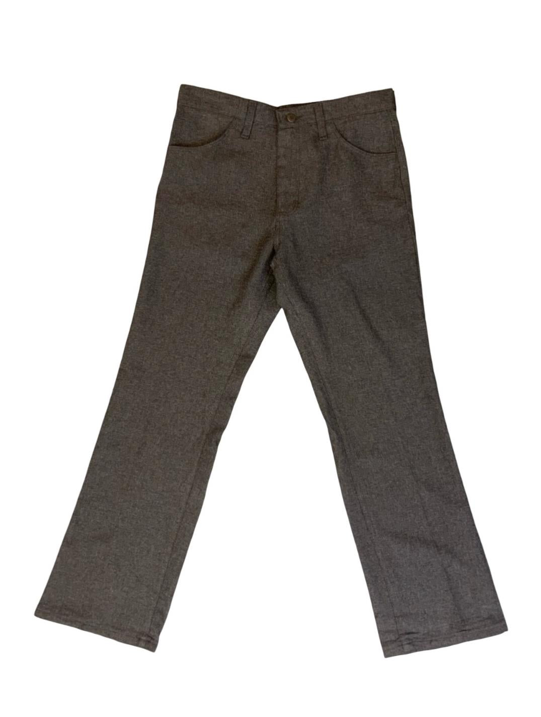 VTG 70s USA MADE WRANGLER POLYESTER BOOTCUT SLACKS TROUSERS BROWN W32 L30