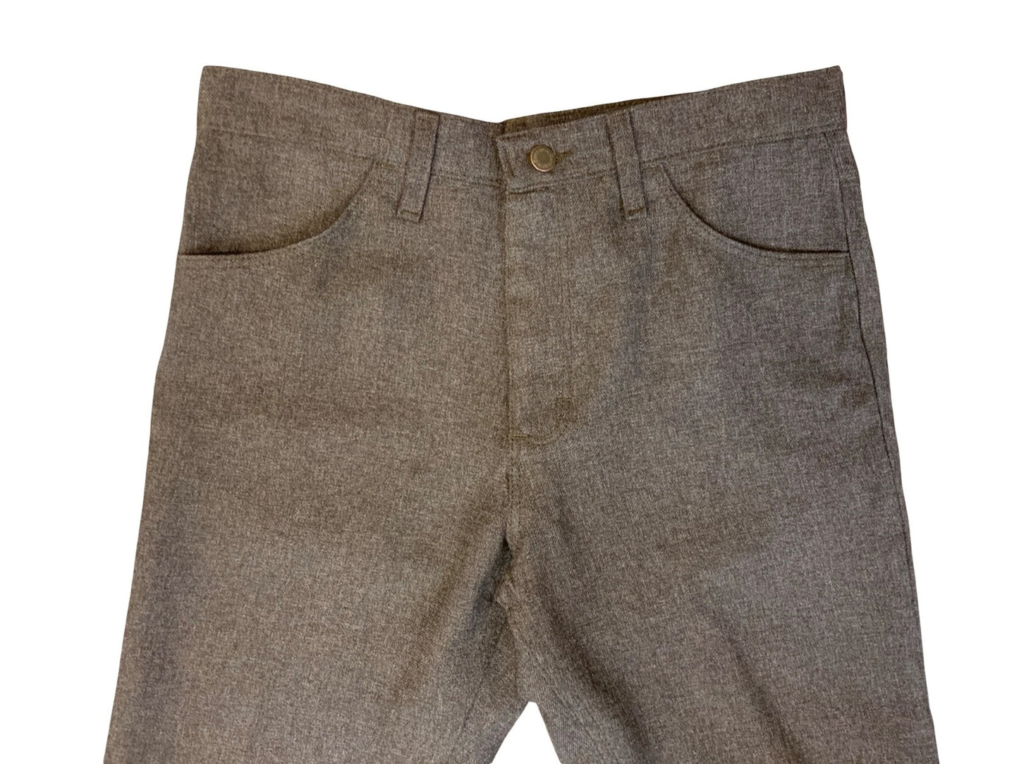 VTG 70s USA MADE WRANGLER POLYESTER BOOTCUT SLACKS TROUSERS BROWN W32 L30