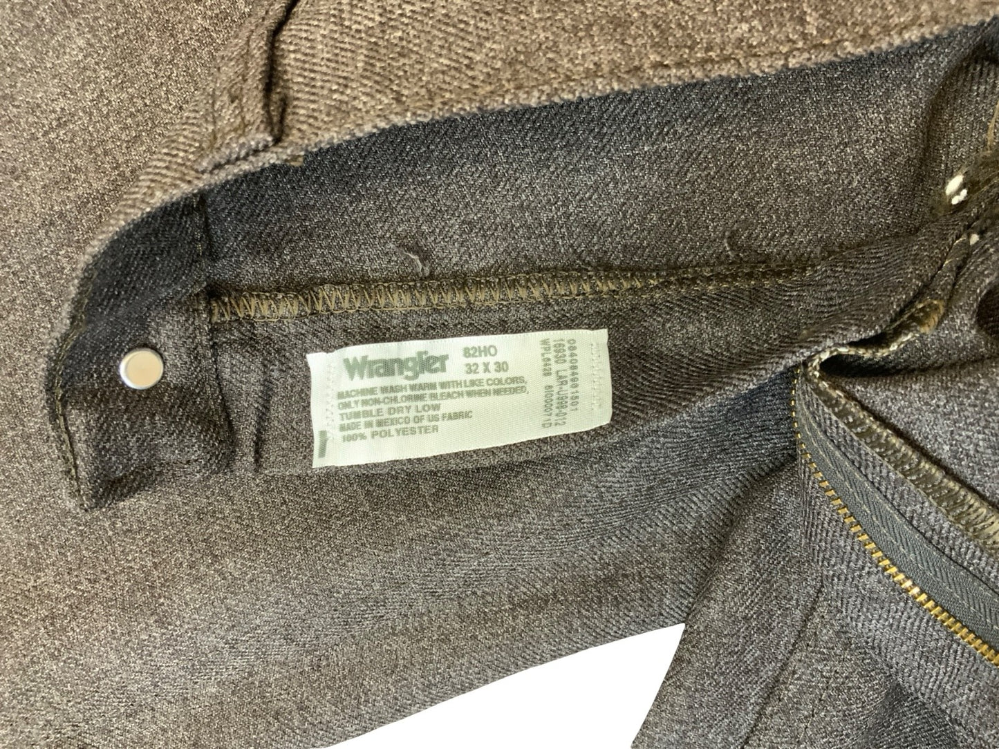 VTG 70s USA MADE WRANGLER POLYESTER BOOTCUT SLACKS TROUSERS BROWN W32 L30