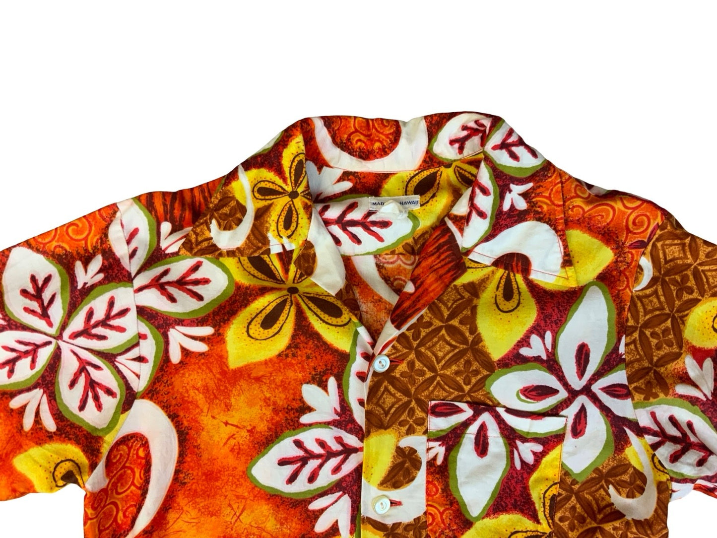 VTG 60s 70s HAWAIIAN MADE ALOHA SHIRT COTTON TIKI ROCKABILLY HAWAII SURFER SMALL
