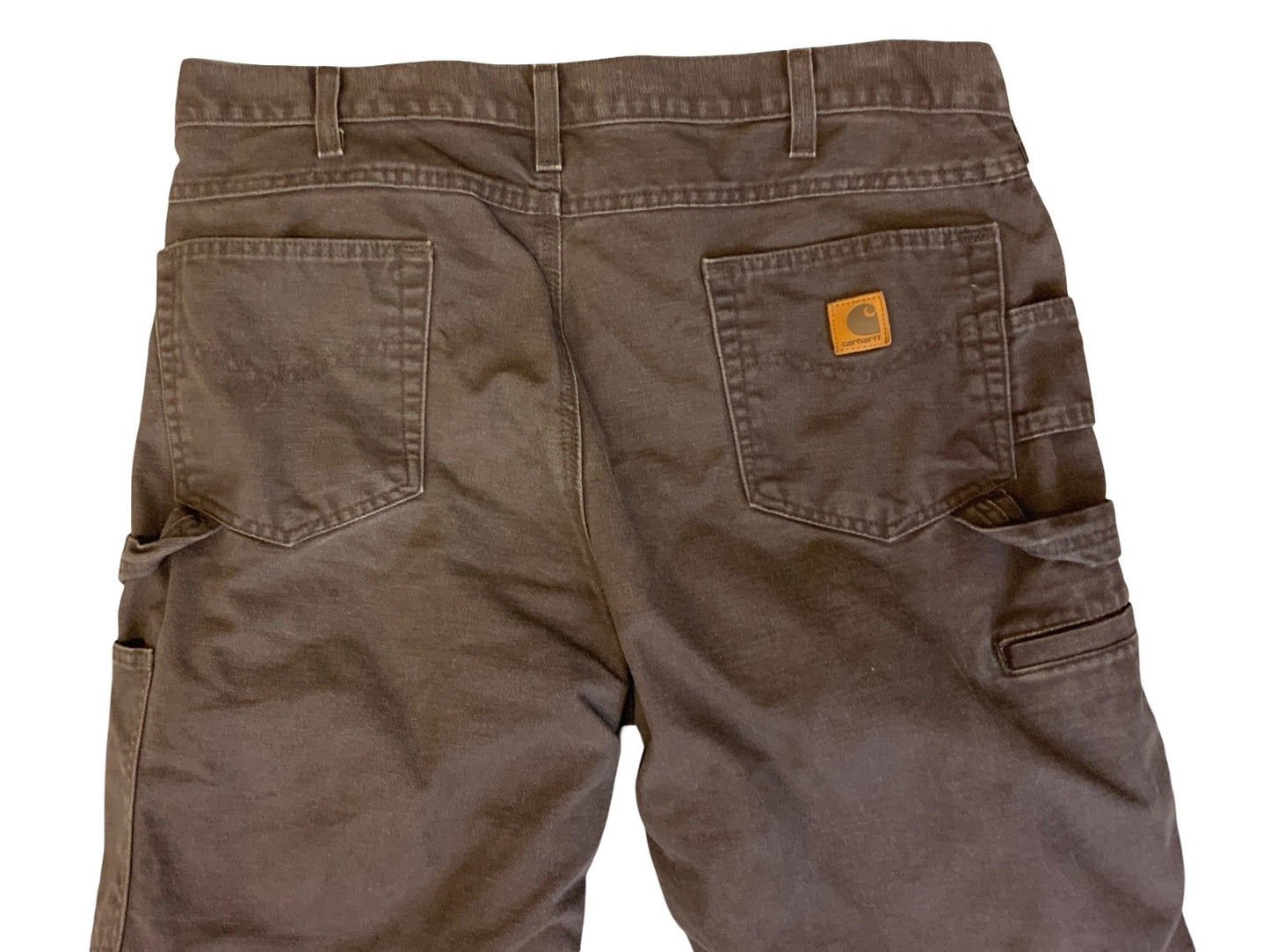 VTG CARHARTT HEAVY DUCK CANVAS BROWN WORKWEAR TROUSERS VGC 38”W 34”L