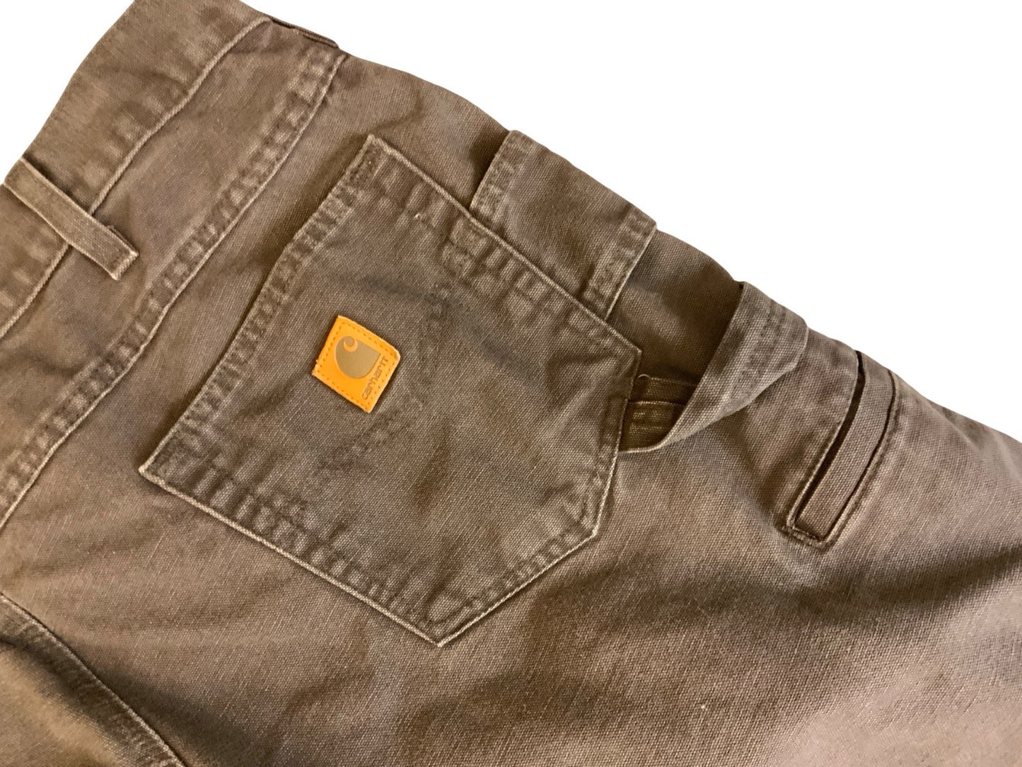 VTG CARHARTT HEAVY DUCK CANVAS BROWN WORKWEAR TROUSERS VGC 38”W 34”L