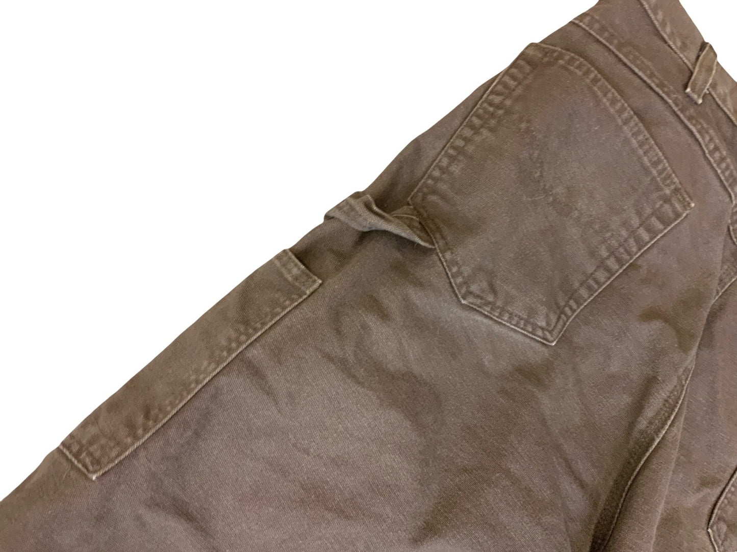VTG CARHARTT HEAVY DUCK CANVAS BROWN WORKWEAR TROUSERS VGC 38”W 34”L