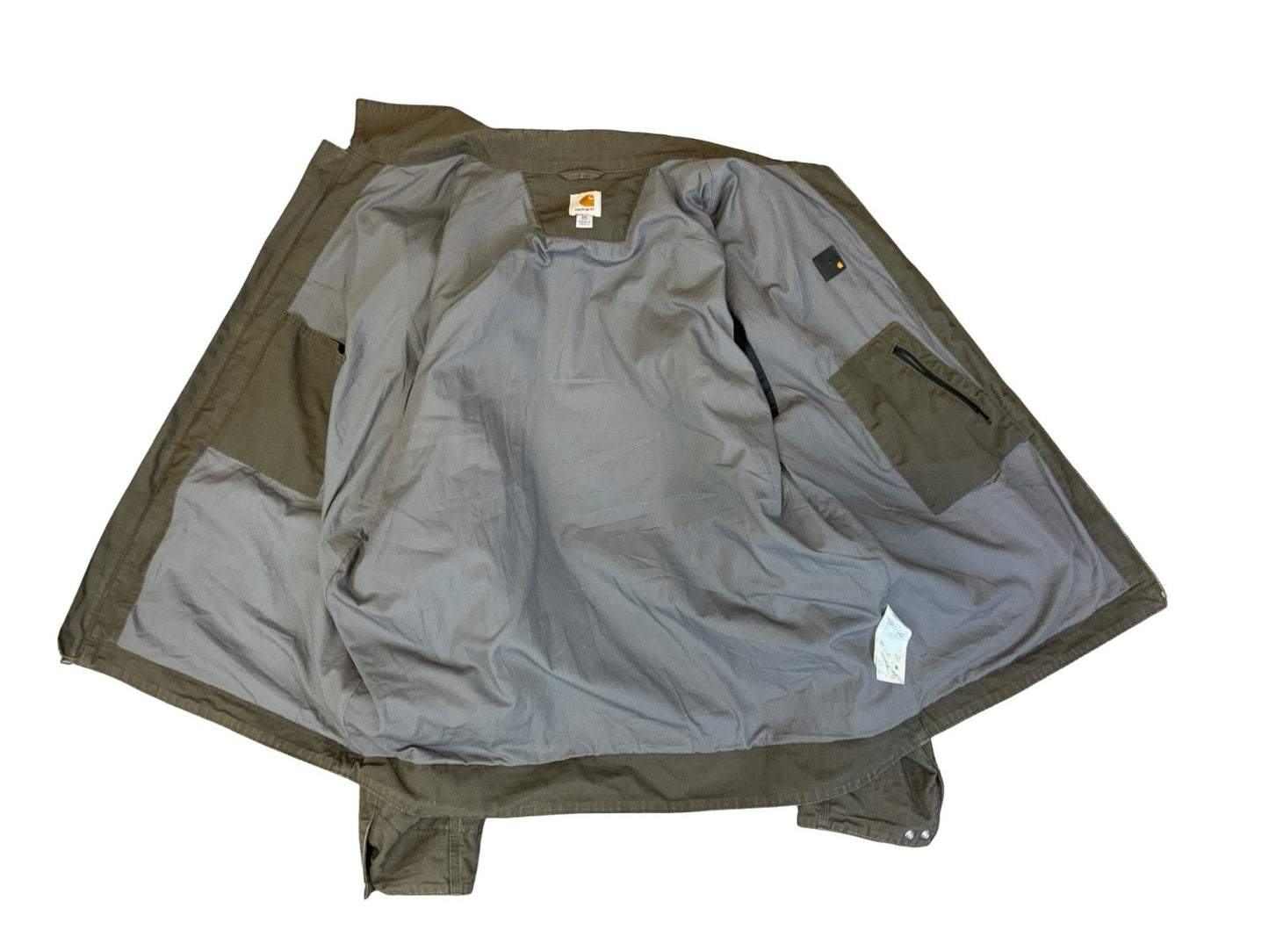 VTG CARHARTT HEAVY RIPSTOP DUCK CANVAS WORKWEAR JACKET GREEN 3XL