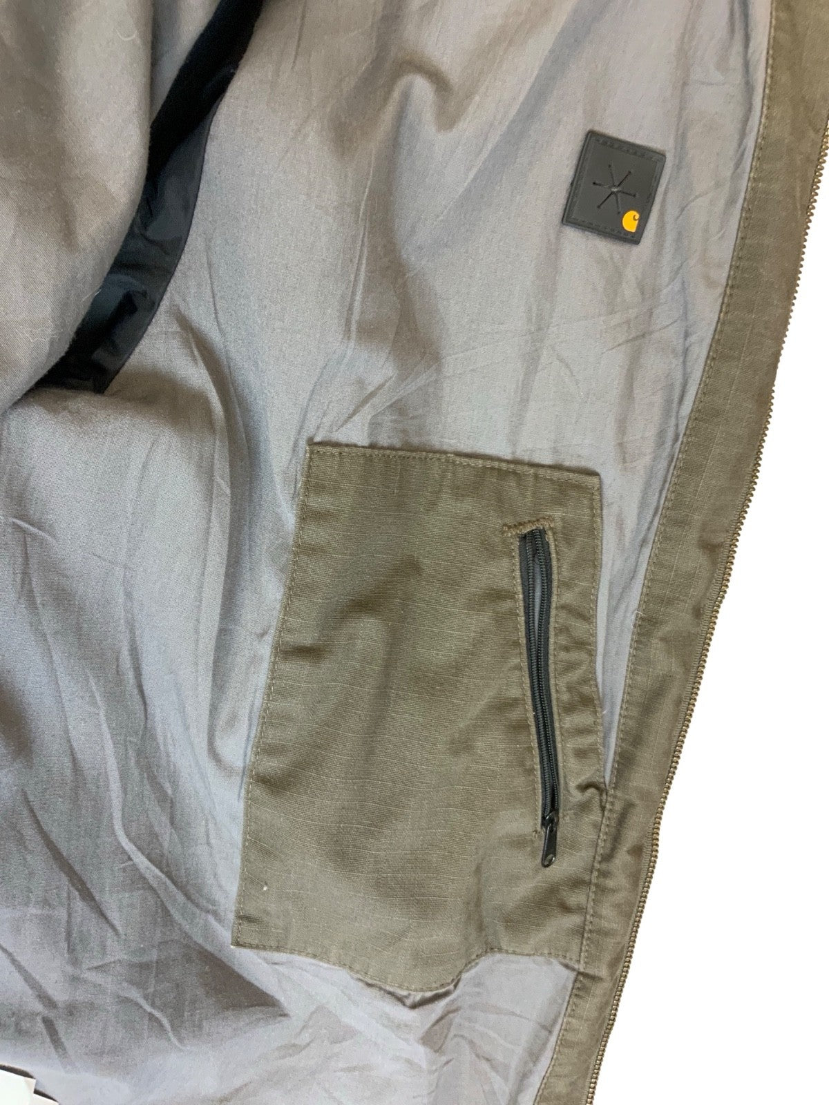 VTG CARHARTT HEAVY RIPSTOP DUCK CANVAS WORKWEAR JACKET GREEN 3XL