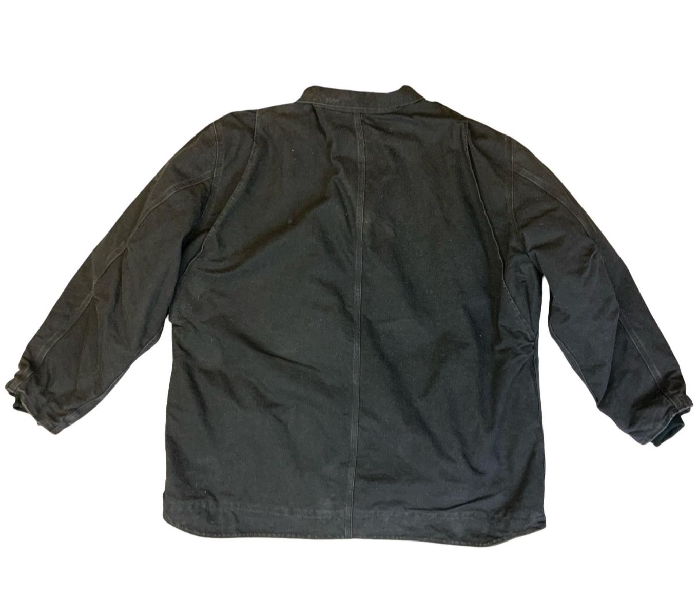 VTG CARHARTT HEAVY HEAVY DUCK CANVAS SHERPA LINED WORKWEAR JACKET BLACK 4XL