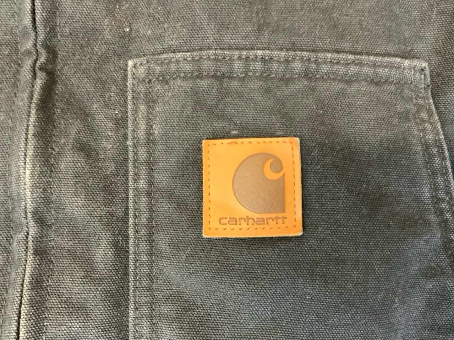 VTG CARHARTT HEAVY HEAVY DUCK CANVAS SHERPA LINED WORKWEAR JACKET BLACK 4XL