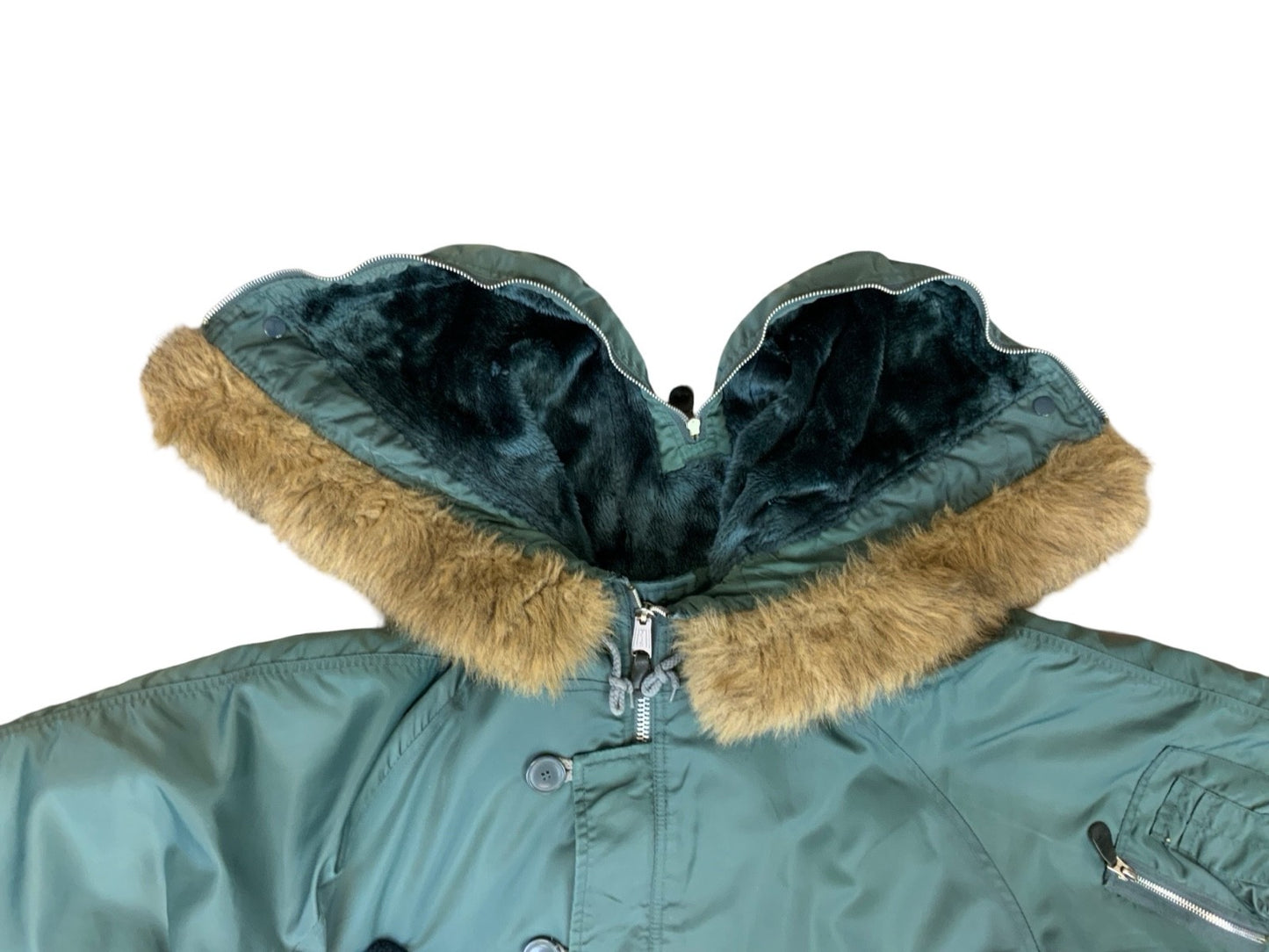 VTG MIL-TEC N-2B MANS FHEAVY FLYING JACKET SPLIT HOOD USAF USA N2B MILTEC LARGE