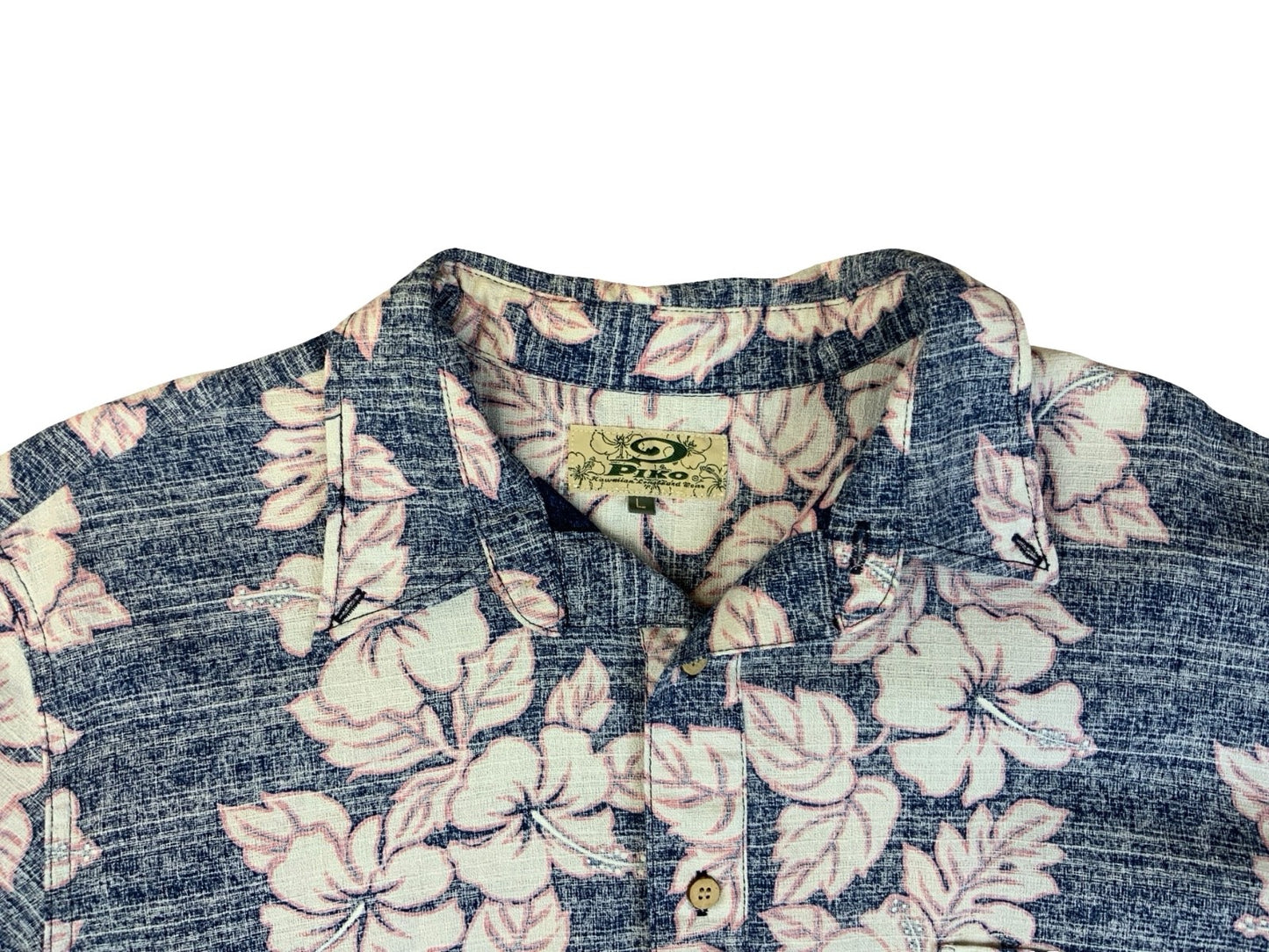 VTG PIKO HAWAII MADE REVERSE BARK CLOTH ALOHA SHIRT TIKI ROCKABILLY SURF MEDIUM