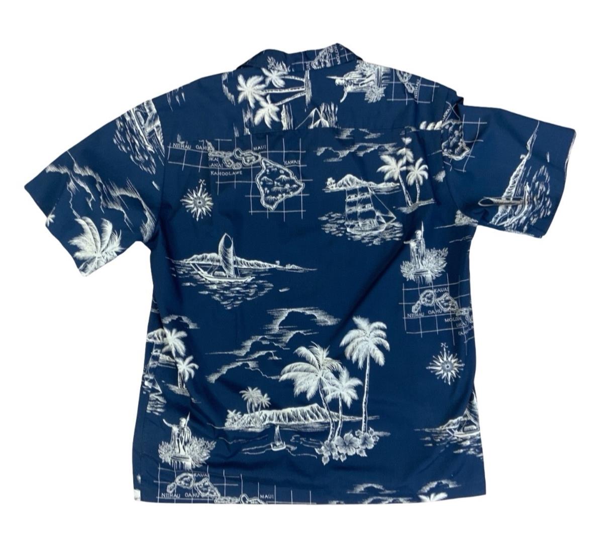 VTG ROYAL CREATIONS HAWAIIAN MADE ALOHA SHIRT COTTON TIKI ROCKABILLY LARGE