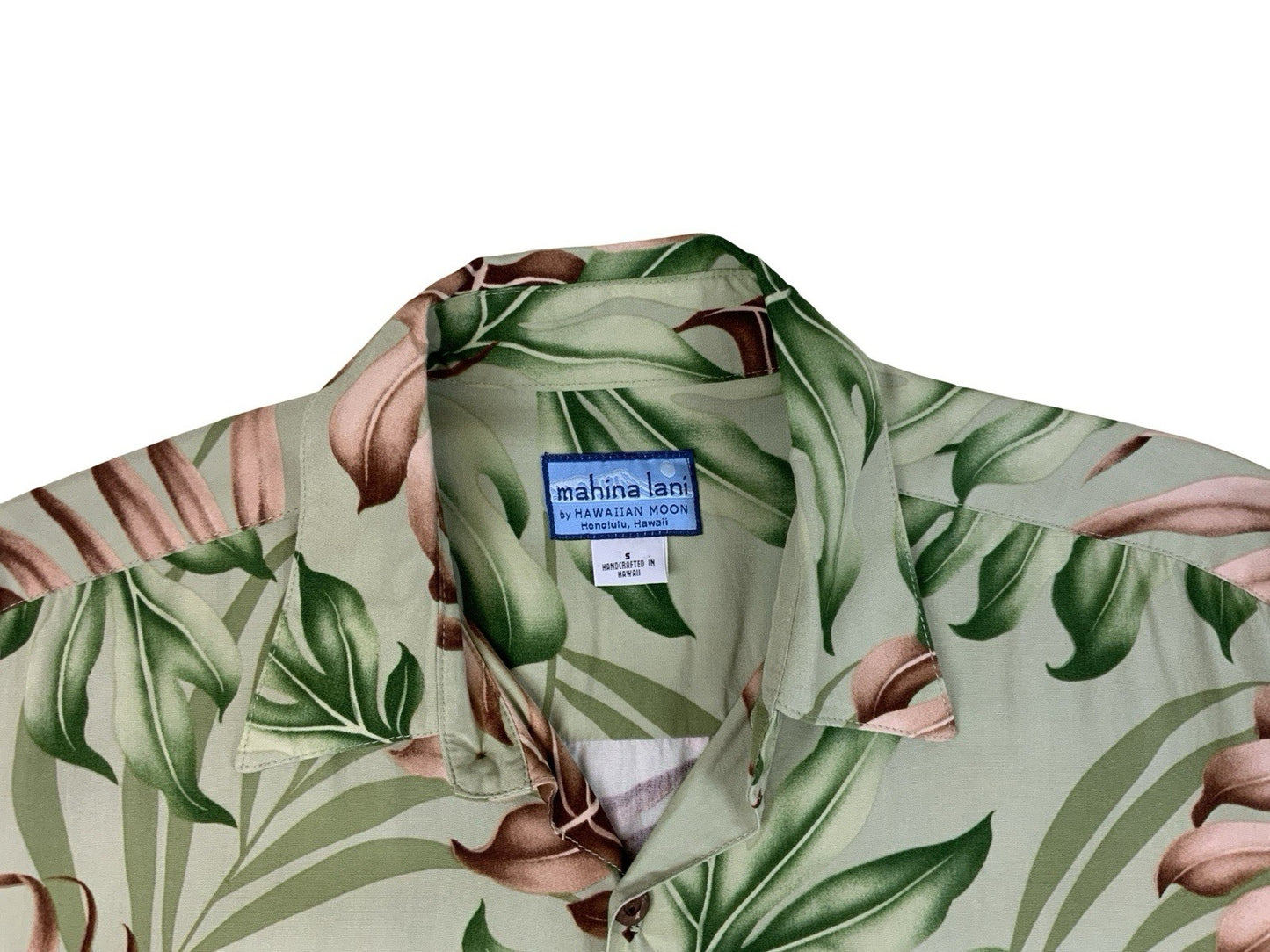 VTG RAYON MAHINA LANI HAWAIIAN ALOHA SHIRT TIKI ROCKABILLY SMALL