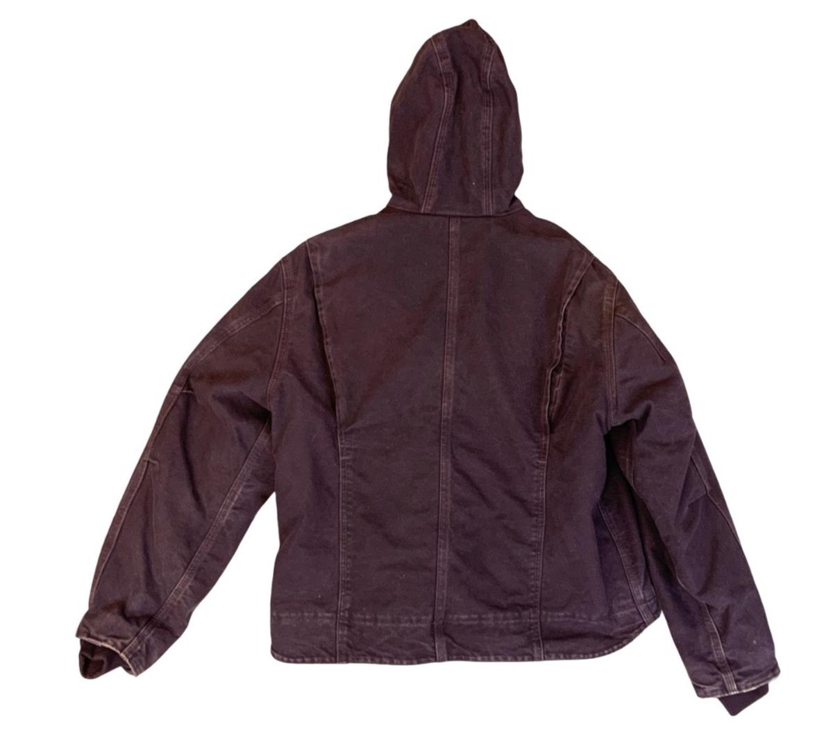 VTG LADIES CARHARTT HEAVY DUCK CANVAS SHERPA LINED WORKWEAR JACKET PURPLE XL