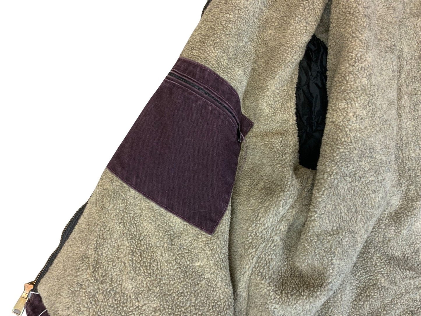 VTG LADIES CARHARTT HEAVY DUCK CANVAS SHERPA LINED WORKWEAR JACKET PURPLE XL